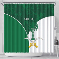 Custom Saudi Arabia Cricket Shower Curtain Go Champions Coat Of Arms Style