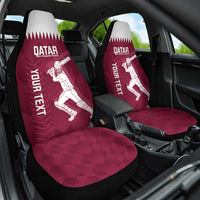 Custom Qatar Cricket Car Seat Cover Go Champions Qataris Flag Style - Wonder Print Shop
