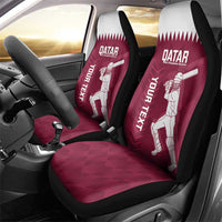 Custom Qatar Cricket Car Seat Cover Go Champions Qataris Flag Style - Wonder Print Shop