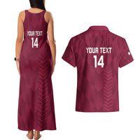 Custom Qatar Cricket Couples Matching Tank Maxi Dress and Hawaiian Shirt Go Champions Qataris Flag Style - Wonder Print Shop