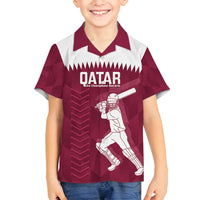 Custom Qatar Cricket Family Matching Long Sleeve Bodycon Dress and Hawaiian Shirt Go Champions Qataris Flag Style - Wonder Print Shop