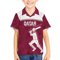 Custom Qatar Cricket Family Matching Off The Shoulder Long Sleeve Dress and Hawaiian Shirt Go Champions Qataris Flag Style - Wonder Print Shop