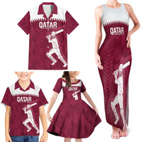 Custom Qatar Cricket Family Matching Tank Maxi Dress and Hawaiian Shirt Go Champions Qataris Flag Style - Wonder Print Shop