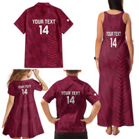 Custom Qatar Cricket Family Matching Tank Maxi Dress and Hawaiian Shirt Go Champions Qataris Flag Style - Wonder Print Shop