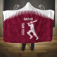 Custom Qatar Cricket Hooded Blanket Go Champions Qataris Flag Style