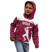 Custom Qatar Cricket Kid Hoodie Go Champions Qataris Flag Style - Wonder Print Shop