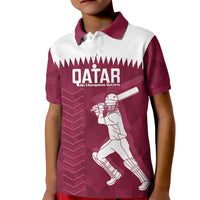 Custom Qatar Cricket Kid Polo Shirt Go Champions Qataris Flag Style - Wonder Print Shop