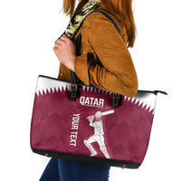 Custom Qatar Cricket Leather Tote Bag Go Champions Qataris Flag Style - Wonder Print Shop