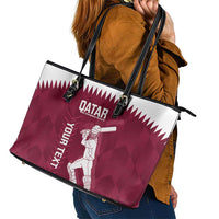 Custom Qatar Cricket Leather Tote Bag Go Champions Qataris Flag Style - Wonder Print Shop