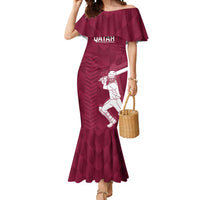 Custom Qatar Cricket Mermaid Dress Go Champions Qataris Flag Style - Wonder Print Shop