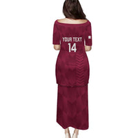 Custom Qatar Cricket Puletasi Go Champions Qataris Flag Style - Wonder Print Shop