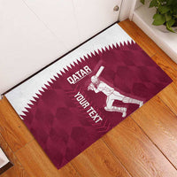 Custom Qatar Cricket Rubber Doormat Go Champions Qataris Flag Style - Wonder Print Shop