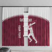 Custom Qatar Cricket Window Curtain Go Champions Qataris Flag Style - Wonder Print Shop