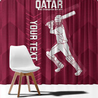 Custom Qatar Cricket Window Curtain Go Champions Qataris Flag Style - Wonder Print Shop