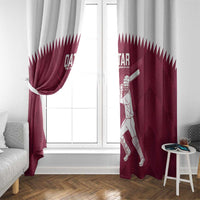 Custom Qatar Cricket Window Curtain Go Champions Qataris Flag Style - Wonder Print Shop