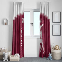 Custom Qatar Cricket Window Curtain Go Champions Qataris Flag Style - Wonder Print Shop