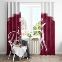 Custom Qatar Cricket Window Curtain Go Champions Qataris Flag Style - Wonder Print Shop