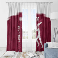Custom Qatar Cricket Window Curtain Go Champions Qataris Flag Style - Wonder Print Shop