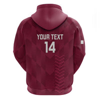 Custom Qatar Cricket Zip Hoodie Go Champions Qataris Flag Style - Wonder Print Shop