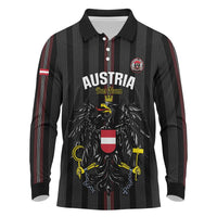 Custom Austria Football Long Sleeve Polo Shirt 2026 Go Das Team Striped Style - Wonder Print Shop