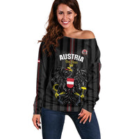 Custom Austria Football Off Shoulder Sweater 2026 Go Das Team Striped Style - Wonder Print Shop