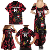 Custom Austria Football Family Matching Summer Maxi Dress and Hawaiian Shirt 2026 Das Team Black Eagle - Wonder Print Shop