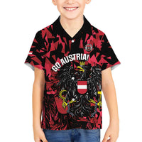 Custom Austria Football Family Matching Summer Maxi Dress and Hawaiian Shirt 2026 Das Team Black Eagle - Wonder Print Shop