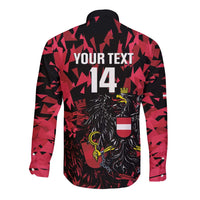 Custom Austria Football Long Sleeve Button Shirt 2026 Das Team Black Eagle - Wonder Print Shop