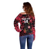Custom Austria Football Off Shoulder Sweater 2026 Das Team Black Eagle - Wonder Print Shop