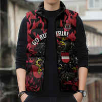 Custom Austria Football Sleeveless Puffer Jacket 2026 Das Team Black Eagle - Wonder Print Shop