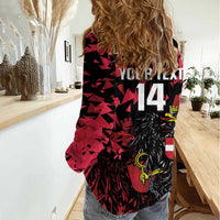 Custom Austria Football Women Casual Shirt 2026 Das Team Black Eagle - Wonder Print Shop