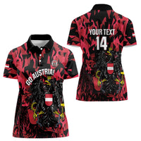 Custom Austria Football Women Polo Shirt 2026 Das Team Black Eagle - Wonder Print Shop