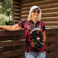 Custom Austria Football Women Polo Shirt 2026 Das Team Black Eagle - Wonder Print Shop