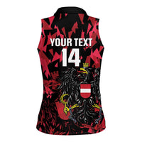 Custom Austria Football Women Sleeveless Polo Shirt 2026 Das Team Black Eagle - Wonder Print Shop