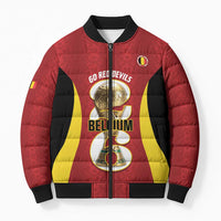 Custom Belgium Football Bomber Puffer Jacket 2026 Go De Rode Duivels - Wonder Print Shop