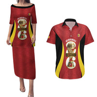 Custom Belgium Football Couples Matching Puletasi and Hawaiian Shirt 2026 Go De Rode Duivels - Wonder Print Shop
