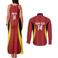 Custom Belgium Football Couples Matching Tank Maxi Dress and Long Sleeve Button Shirt 2026 Go De Rode Duivels - Wonder Print Shop