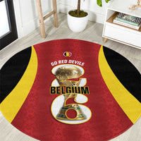 Belgium Football Round Carpet 2026 Go De Rode Duivels - Wonder Print Shop