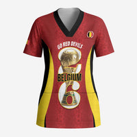 Custom Belgium Football Scrub Top 2026 Go De Rode Duivels - Wonder Print Shop