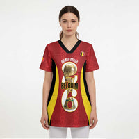 Custom Belgium Football Scrub Top 2026 Go De Rode Duivels - Wonder Print Shop
