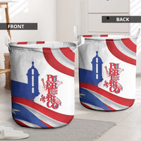 Puerto Rico Laundry Basket Puerto Rican Proud El Morro Flag Wave Style