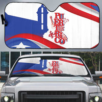 Puerto Rico Auto Sun Shade Puerto Rican Proud El Morro Flag Wave Style