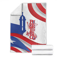Puerto Rico Blanket Puerto Rican Proud El Morro Flag Wave Style