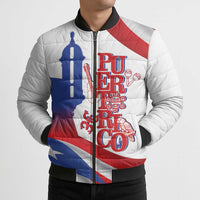 Puerto Rico Bomber Puffer Jacket Puerto Rican Proud El Morro Flag Wave Style