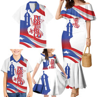 Puerto Rico Family Matching Mermaid Dress and Hawaiian Shirt Puerto Rican Proud El Morro Flag Wave Style