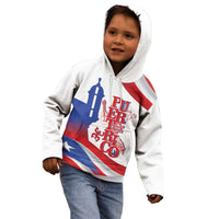 Puerto Rico Kid Hoodie Puerto Rican Proud El Morro Flag Wave Style