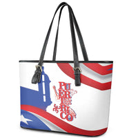 Puerto Rico Leather Tote Bag Puerto Rican Proud El Morro Flag Wave Style
