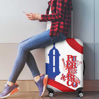 Puerto Rico Luggage Cover Puerto Rican Proud El Morro Flag Wave Style