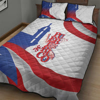 Puerto Rico Quilt Bed Set Puerto Rican Proud El Morro Flag Wave Style