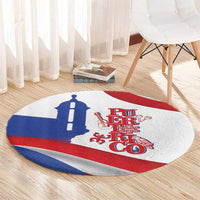 Puerto Rico Round Carpet Puerto Rican Proud El Morro Flag Wave Style
